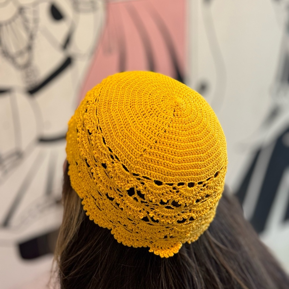 Handmade Yellow Crochet Hat
